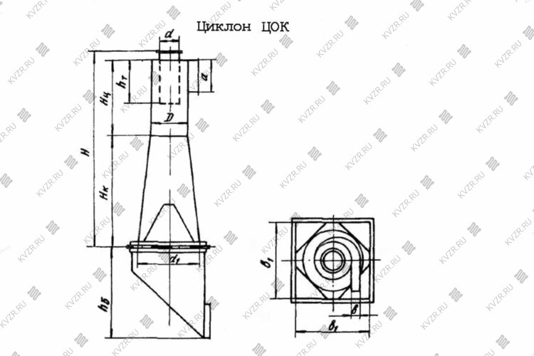 Чертеж Циклона ЦОК